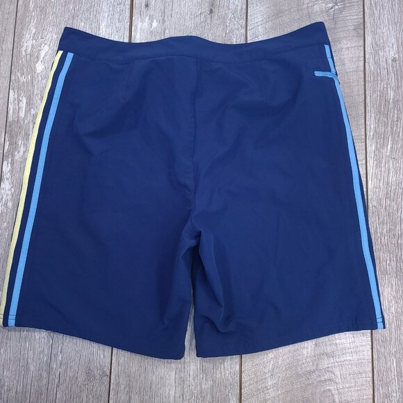 Vineyard Vines Swim Trunks Mens 36 Blue 3 Stripe Unlined Pull On Boardshorts - Picture 2 of 7